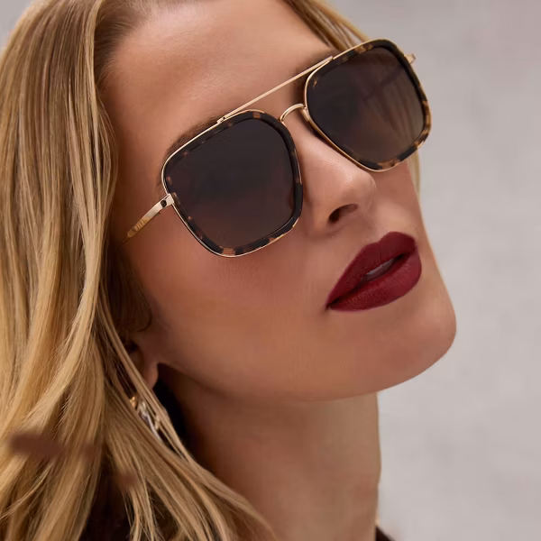 DIFF Jordan Espresso Tortoise + Brown Gradient , Oversized Navigator Sunglasses for Women and Men - Image 4