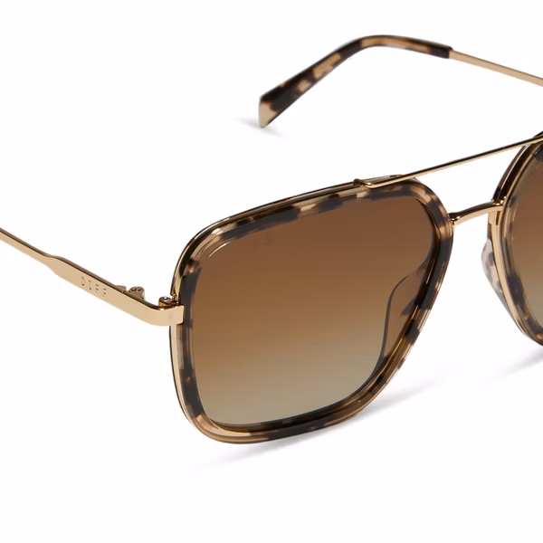 DIFF Jordan Espresso Tortoise + Brown Gradient , Oversized Navigator Sunglasses for Women and Men - Image 5