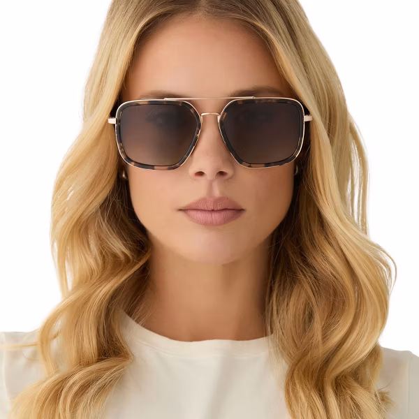 DIFF Jordan Espresso Tortoise + Brown Gradient , Oversized Navigator Sunglasses for Women and Men - Image 6