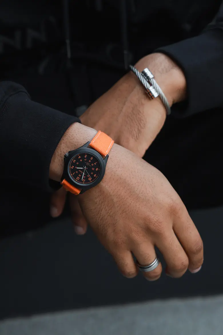 Millitary Dial PVD Plated Canvas Strap Watch By Peugeot - Image 6