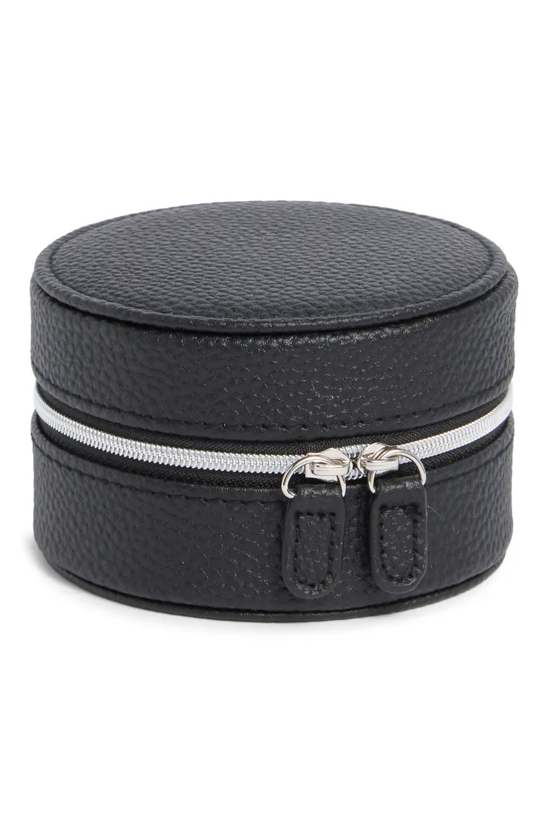 Round Faux Leather Watch Box By Nordstrom