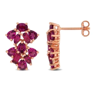 Julianna B. Gemstone Floral Cluster Drop Earrings
