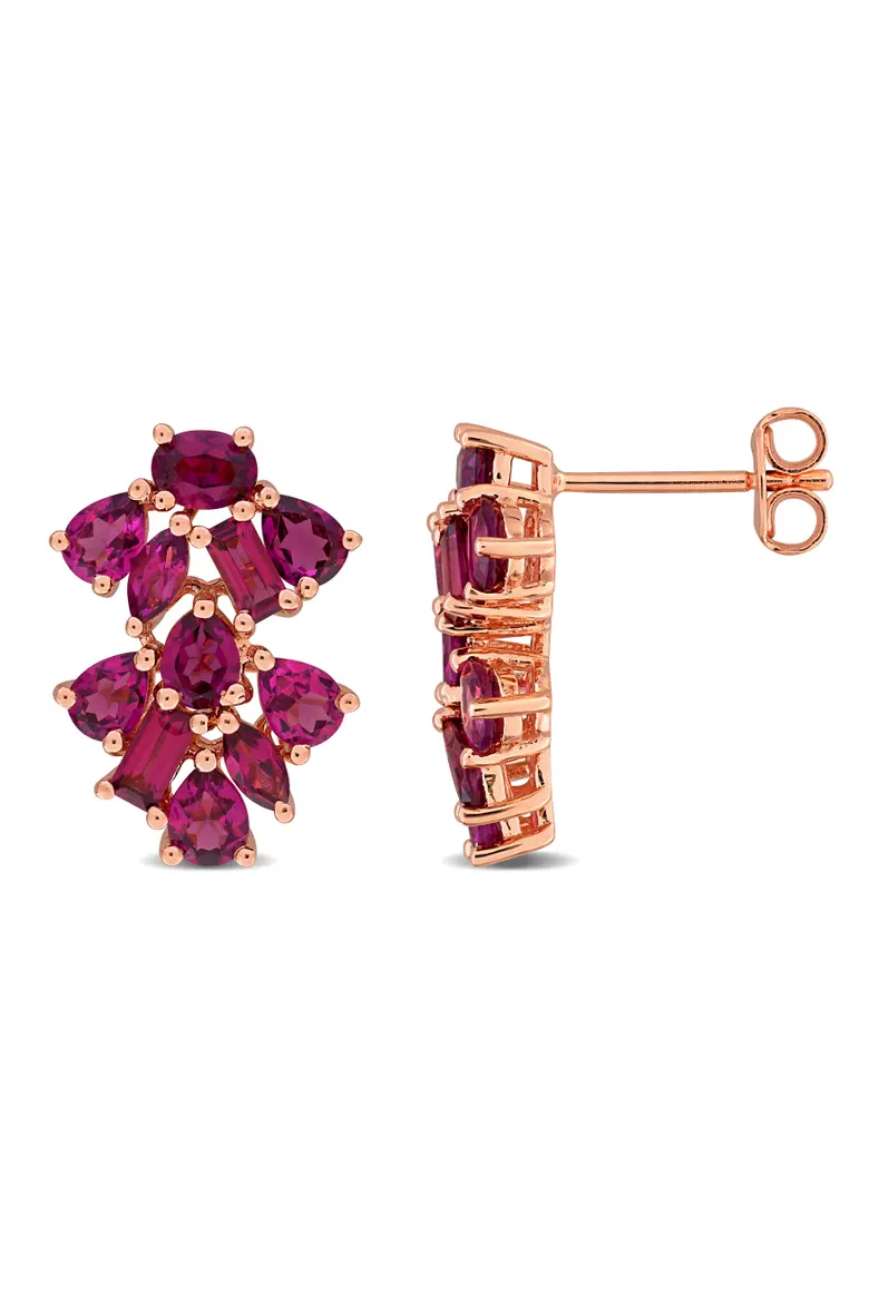 Julianna B. Gemstone Floral Cluster Drop Earrings