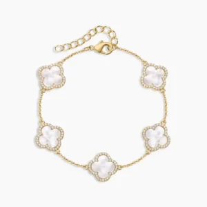 Electric Picks Icon White Clover Bracelet