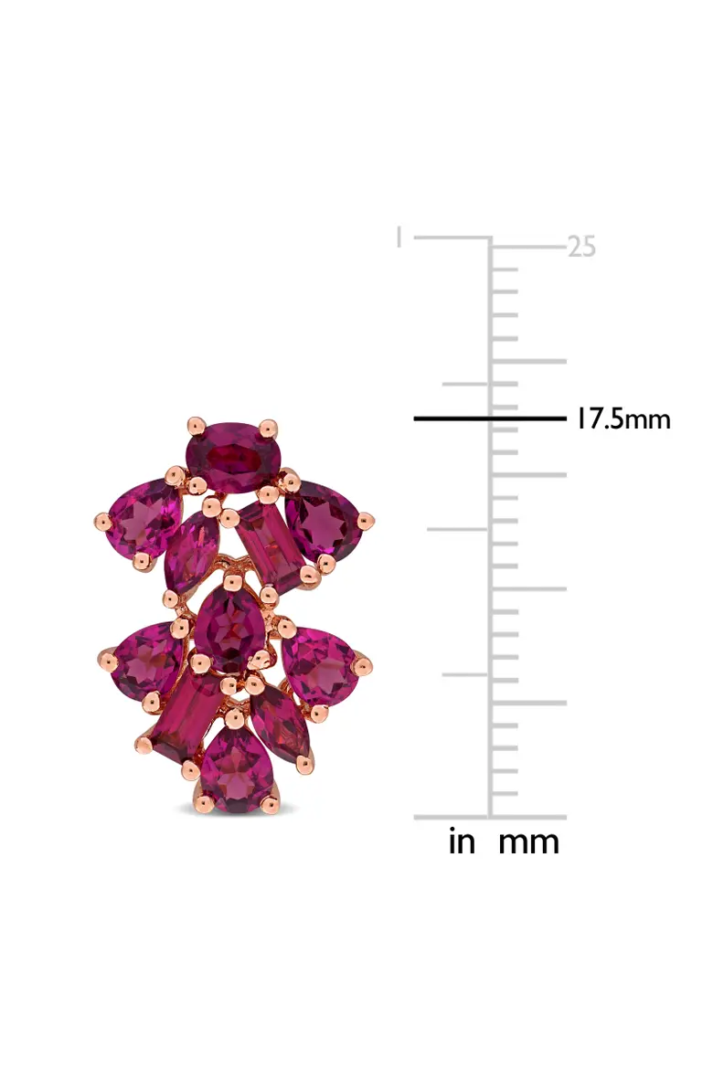Julianna B. Gemstone Floral Cluster Drop Earrings - Image 2