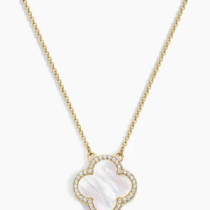 Electric Picks Icon White Clover Necklace